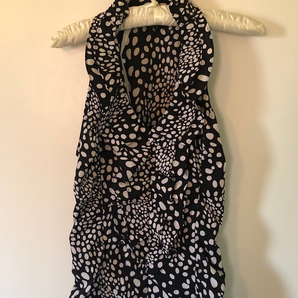 Express ruffle front halter dress top